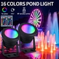 thumbnail image 1 of DYstyle RGB LED Underwater Flood Light Submersible LED Dimmable Spotlight with 16 Color Changing, Remote Control, 1 of 5