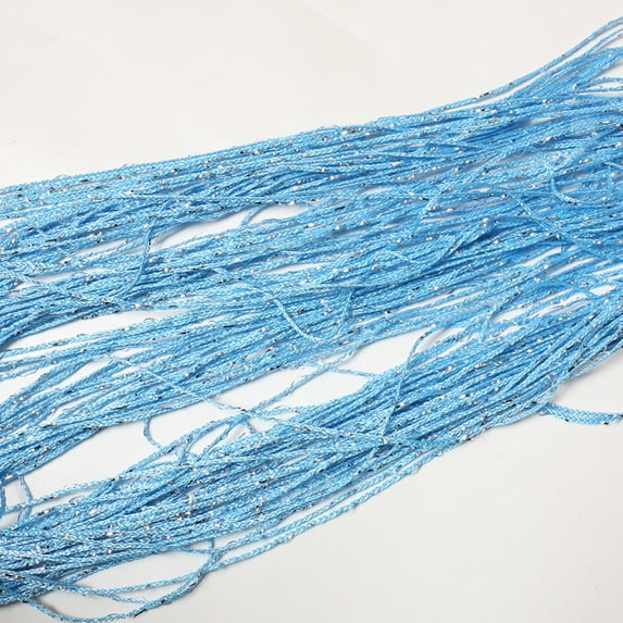 DYstyle Shiny Tassel Flash Silver Line String Curtain Window Panel