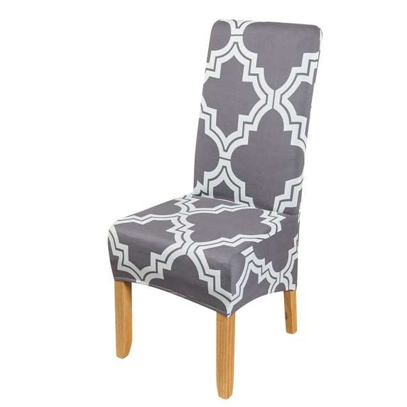 DYstyle Stretch Morocco Printed Large Dining Chair Covers Washable Seat Slipcovers