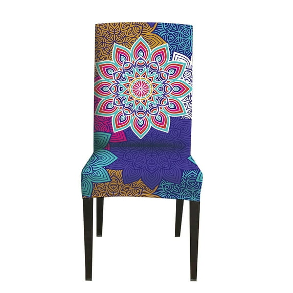 DYstyle Stretch Morocco Printrd Short Dining Chair Slipcover