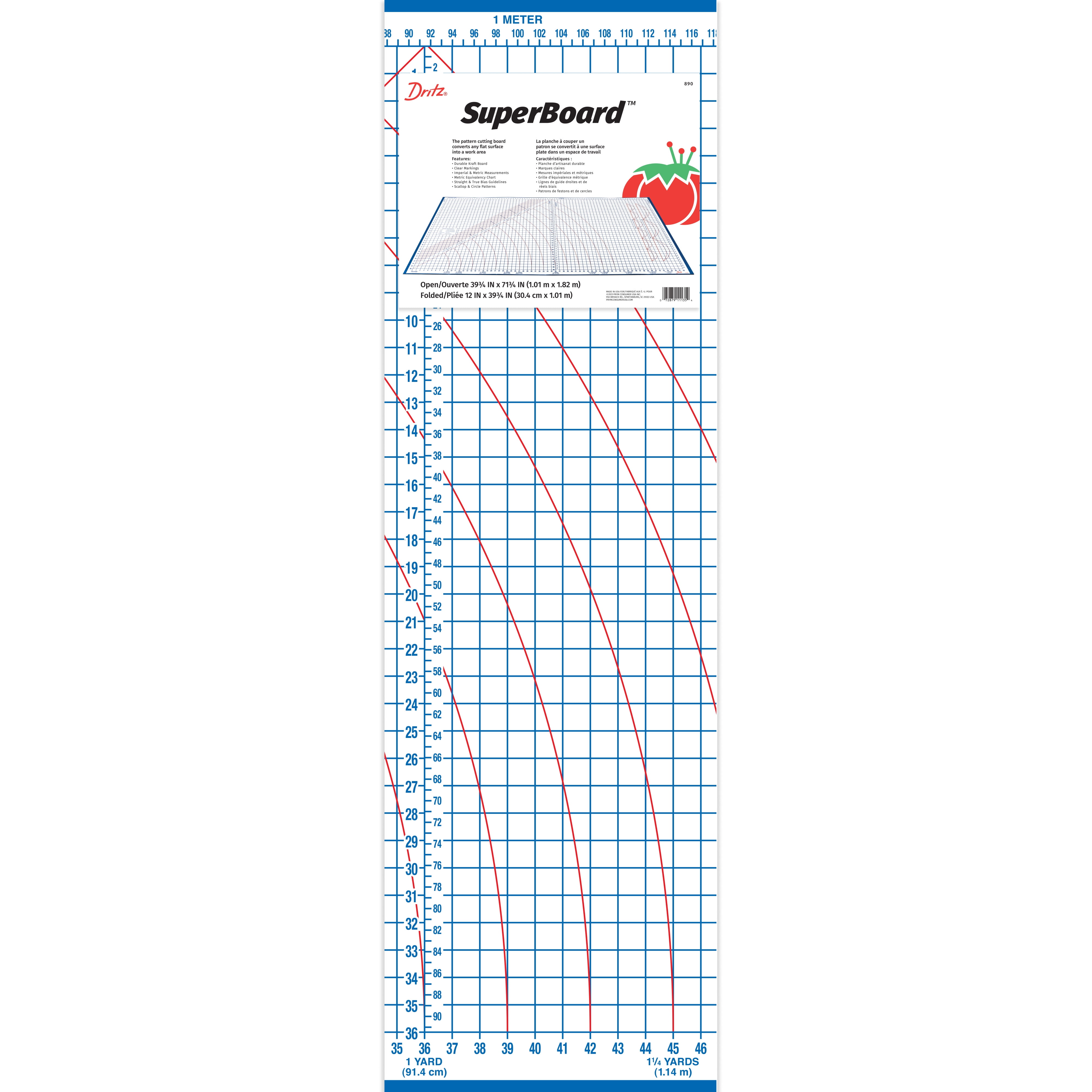 Dritz Foldable Superboard White Kraft Cutting Mat, 39.75" x 12"