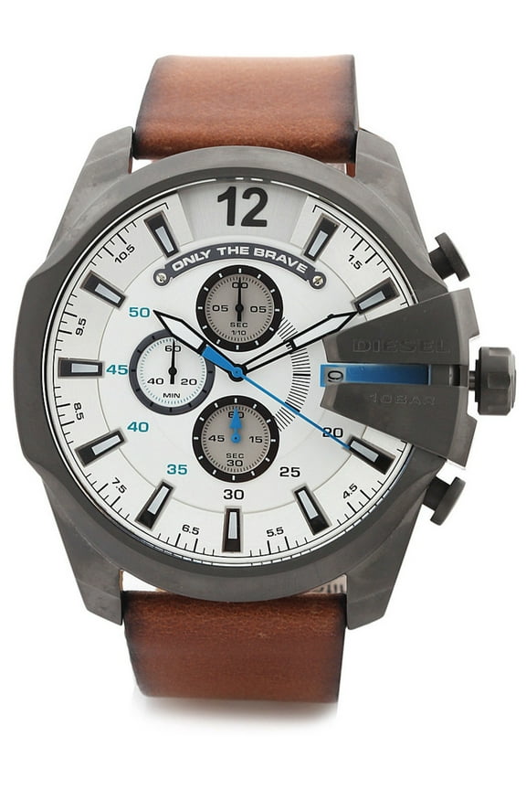 DZ4280 Chief Series Quartz Brown Strap Gun Metal Casing Analog Mens Watch