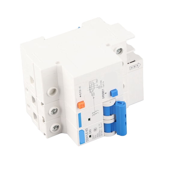DZ47LE63 2p N C63 RCCB Residual Current Circuit Breaker 230V 63A 30mA