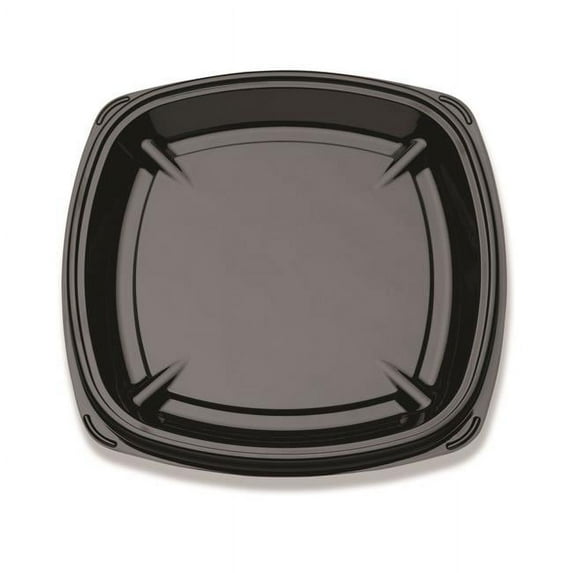 DZO CBS012P 12 in. Plastic Square Platter - Black