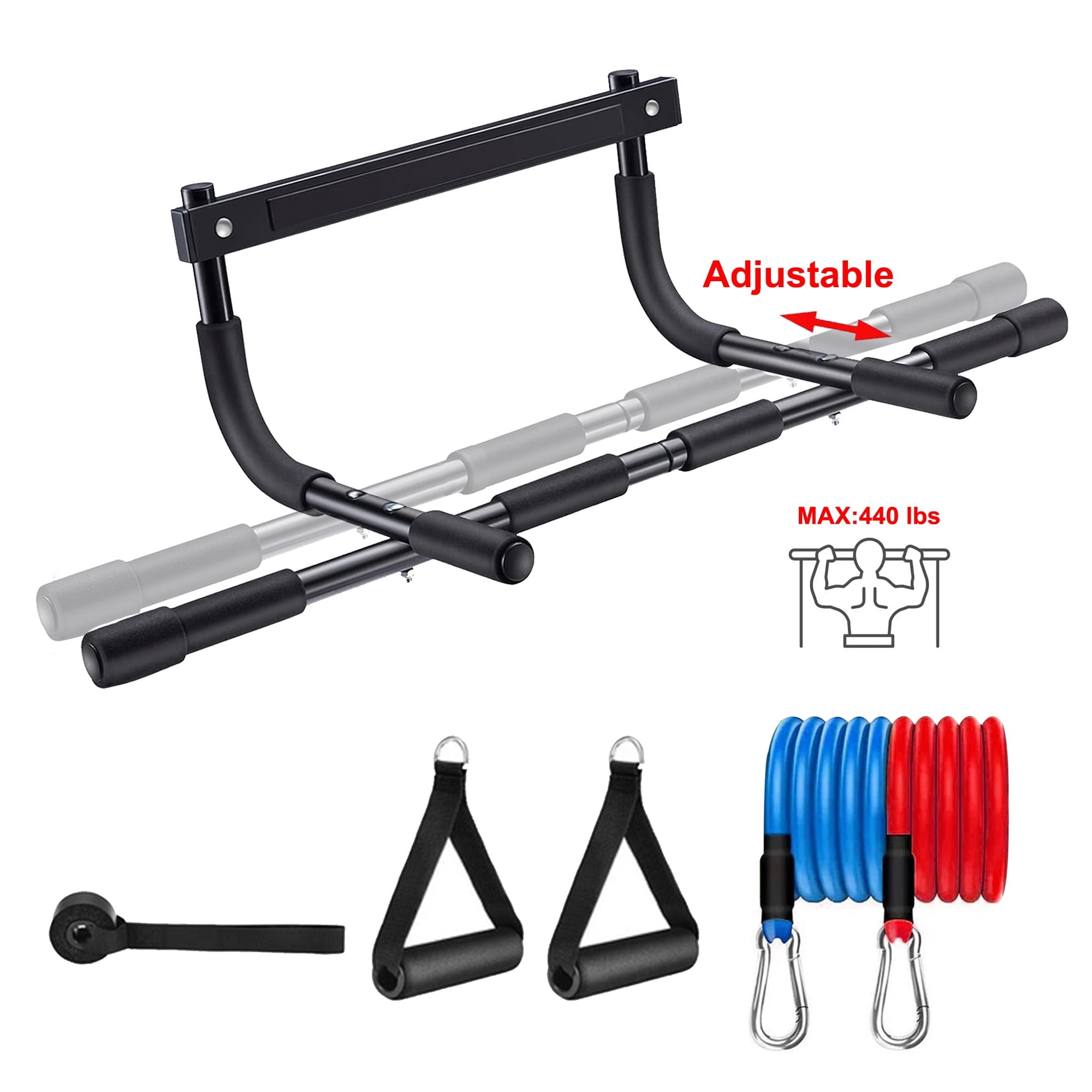 HomeZone Chrome Finish Door Gym Adjustable Pull Up Jamaica