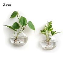 DZORUN Wall Vases Hanging Planter Propagation Station Clear Terrarium Wall Glass Vase for Flowers Hydroponics Plant Home Office Decor Present 2 Pcs