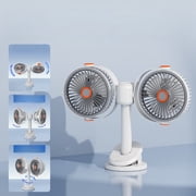 Car USB Fan, Mini Portable Air Circulator with Colorful LED Light, 3 Speeds, Quiet Clip On Vent Fan for Car, Truck, SUV, Van, RV