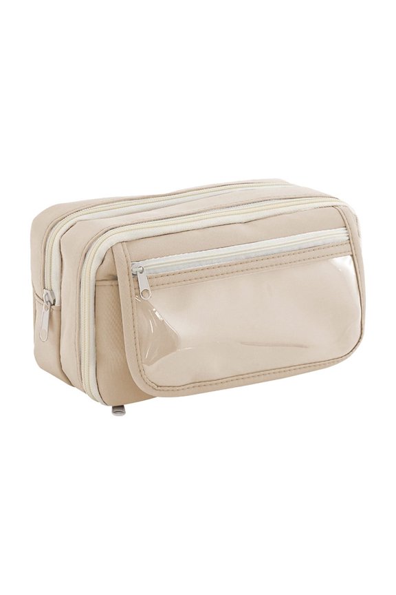 Clear Cosmetic Bag, Large Capacity Travel Makeup Organizer, Multi-Layer Pvc Storage Pouch for Accessories, Vanity Case with Clear Design for Easy Visibility