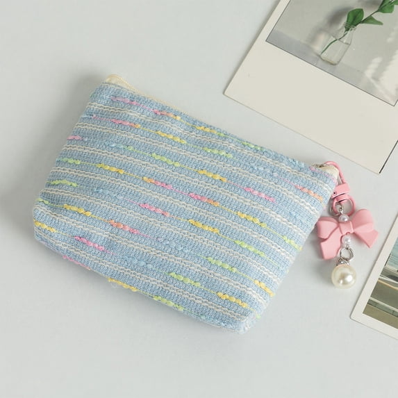 Compact Makeup Bag, Small Cosmetic Pouch for Travel, Nylon Storage Pouch with Zipper, Portable Organizer Pouch for Vanity and Daily Essentials
