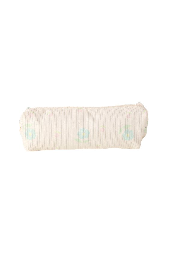 Corduroy Cosmetic Bag, Floral Makeup Pouch for Travel, Large Capacity Vanity Organizer, Cute Storage Pouch for Purse, Girl Gift Idea