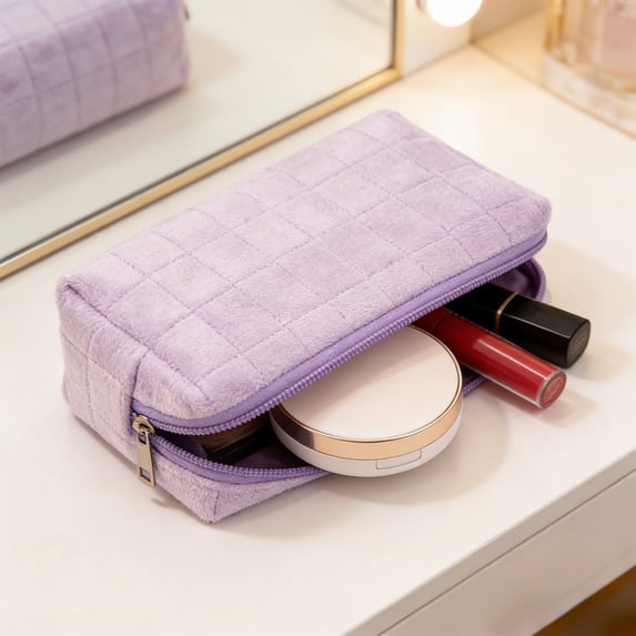 Cosmetic Storage Bag, Soft Travel Makeup Organizer Pouch for Women, Portable Polyester Toiletry Bag for Daily Use