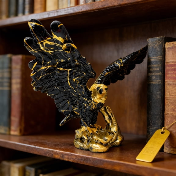 DZQMTKX Eagle Statue Resin Sculpture, Home Office Decor Ornament, Modern Figurine for Living Room Study Desktop Display Gift