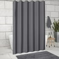 thumbnail image 1 of Heavy Duty Shower Curtain, Grid Pattern Textured Thick Fabric Weighted Bath Curtain Set With Hooks, Water Repellent Hotel Style for Home, Apartment, Dorm, 1 of 9