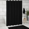 thumbnail image 1 of Heavy Duty Shower Curtain, Grid Pattern Textured Thick Fabric Weighted Bath Curtain Set With Hooks, Water Repellent Hotel Style for Home, Apartment, Dorm, 1 of 9
