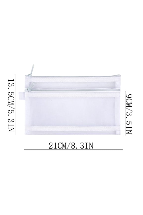 Large Capacity Travel Makeup Bag, Double Layer Mesh Storage Pouch with Zipper, Clear Cosmetic Organizer Pouch for Purse, Multi-Purpose Accessory Case for Vanity or Desk