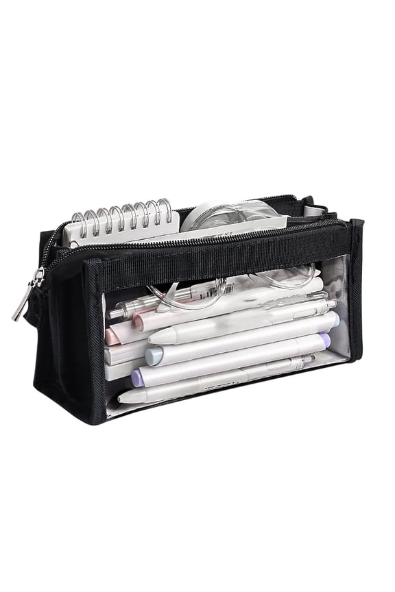 Large Clear Cosmetic Bag, Multi-Layered Travel Makeup Organizer, Waterproof Zippered Storage Pouch for Accessories, Essentials & More
