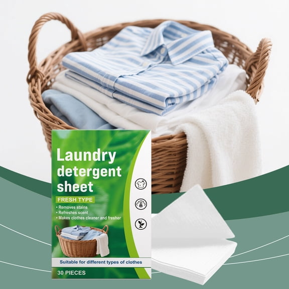 DZQMTKX Laundry Detergent Sheets, Concentrated, Botanical -Based, Fresh Linen Scent, For Travel And Home Use