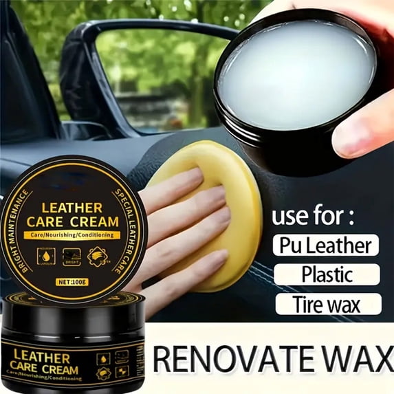 DZQMTKX Leather Care Cream, Leather Cleaner and Conditioner, Multi-Surface Protection for Shoes, Bags, Furniture