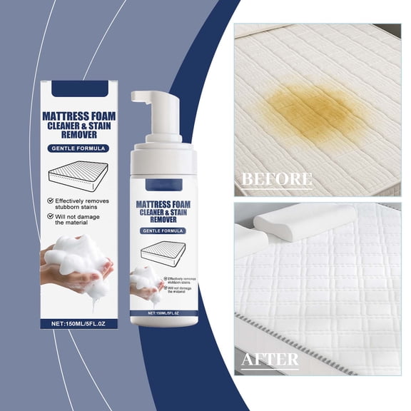 Mattress Foam Cleaner, Gentle Stain Remover for Mattresses, No-Rinse Deep Cleaning Foam With Pump Dispenser, for Home Bedding Refresh