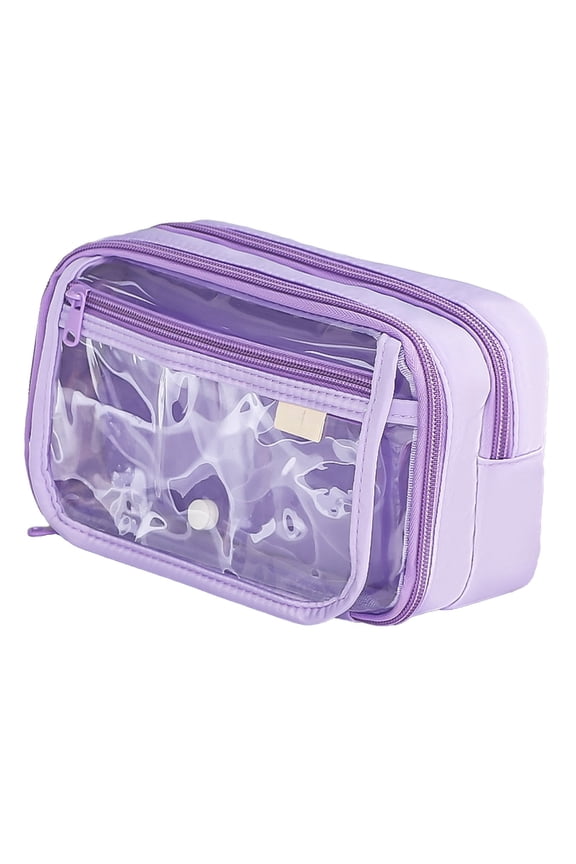 Multi-Layer Travel Makeup Bag, Clear Cosmetic Organizer Pouch with Large Capacity, Waterproof Storage Case for Vanity, Portable Accessory Pouch for Essentials