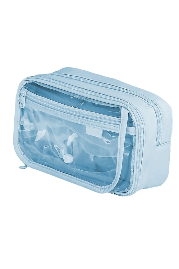 Multi-Layer Travel Makeup Bag, Clear Cosmetic Organizer Pouch with Large Capacity, Waterproof Storage Case for Vanity, Portable Accessory Pouch for Essentials