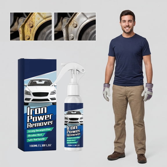DZQMTKX Multipurpose Rust Remover Spray, Fast-Acting Metal Rust Cleaner for Efficient Iron Oxide Removal, Ideal for Hardware, Steel Doors, Windows, and Everyday Household Surfaces