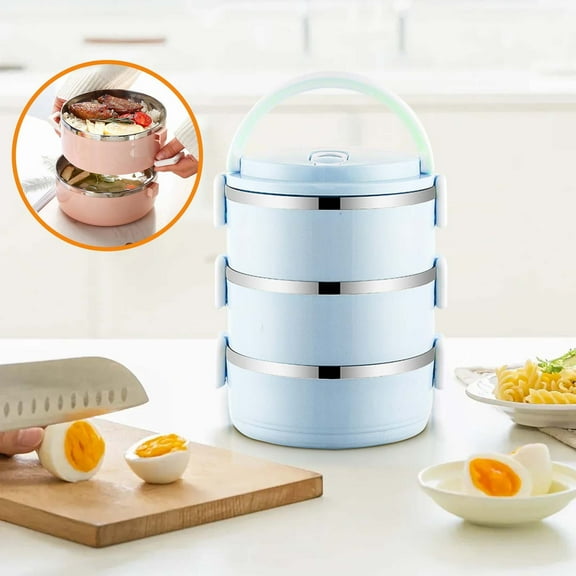 DZQMTKX Portable Insulated Lunch Box, Stackable Bento Food Container, 3-Tier Thermal Design for Commuting, Office, And Daily Meal Prep