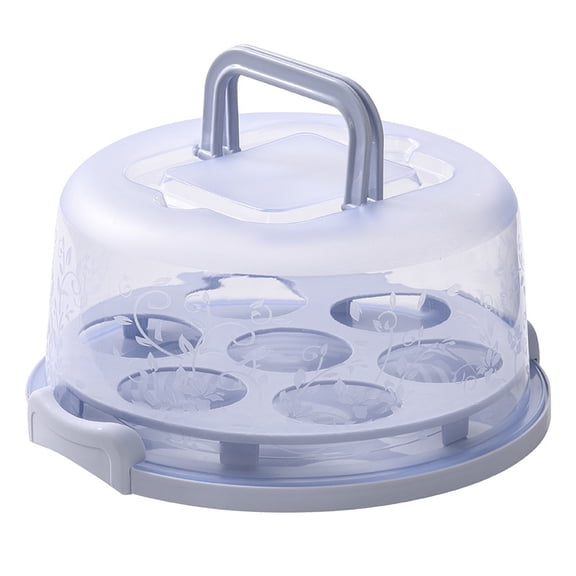 DZQMTKX Reversible Cake Carrier, Transparent Cupcake Holder with Lid and Handles