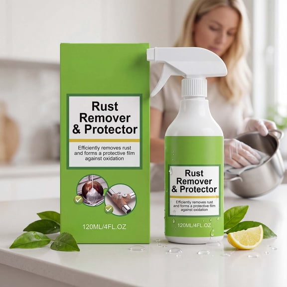 Rust Remover and Inhibitor Spray, 2-In-1 Rust Care for Metal, Fast Acting Protective Coating for Automotive Parts, Household Tools and Equipment
