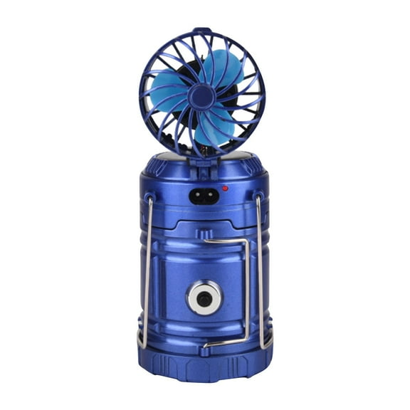 DZQMTKX Solar Camping Fan Lantern, Rechargeable Portable LED Light with Solar Panel, USB Powered Fan for Tent Outdoor Emergency Power Bank
