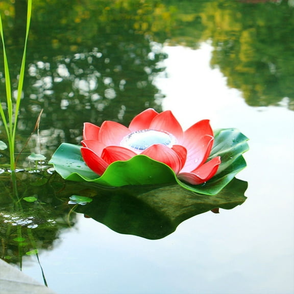 DZQMTKX Solar Floating Pool Light Lotus Shape LED Pond Decor Outdoor Waterproof Garden Ornament