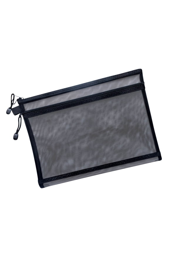 Travel Makeup Bag, Clear Cosmetic Storage Pouch, Double Layer Zipper Organizer for Accessories, Mesh Window Pouch for Toiletries, Small Travel Essentials Case