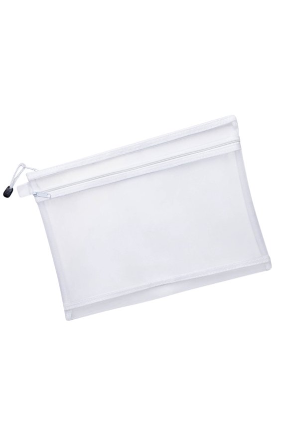 Travel Makeup Bag, Clear Cosmetic Storage Pouch, Double Layer Zipper Organizer for Accessories, Mesh Window Pouch for Toiletries, Small Travel Essentials Case