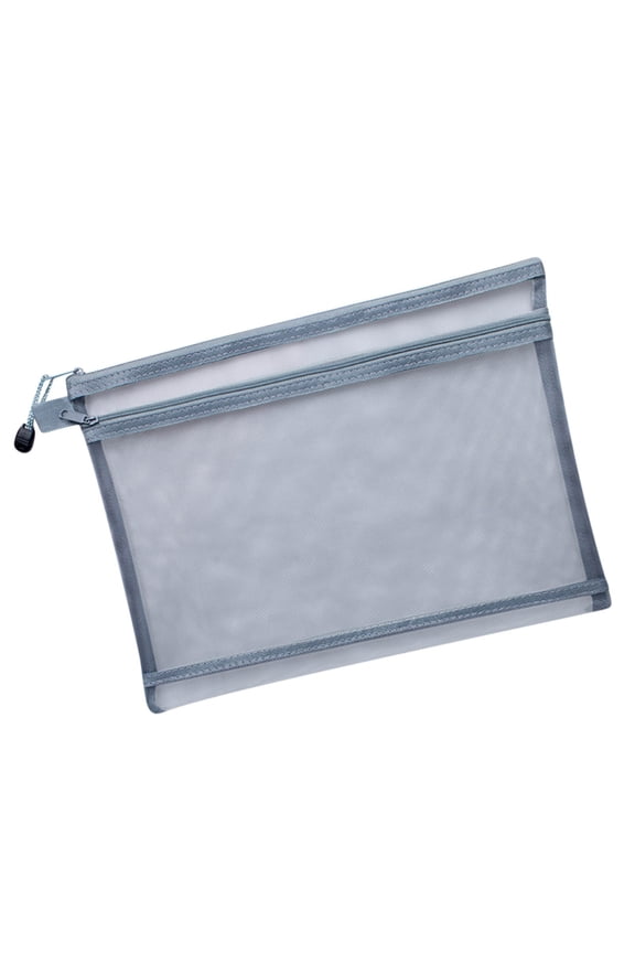 Travel Makeup Bag, Clear Cosmetic Storage Pouch, Double Layer Zipper Organizer for Accessories, Mesh Window Pouch for Toiletries, Small Travel Essentials Case