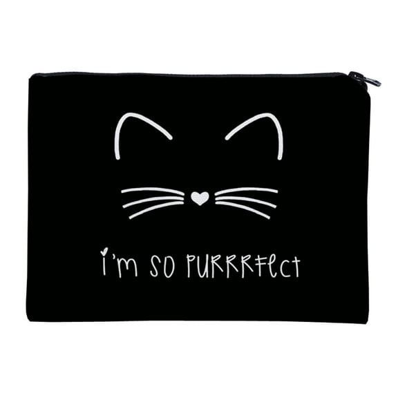 DZQMTKX Travel Makeup Bag, Cosmetic Organizer Pouch with Cute Cat Pattern, Multi-Function Storage for Toiletries, Portable Accessory Case for Women
