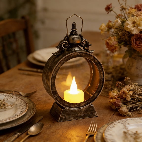 DZQMTKX Vintage LED Oil Lantern Decorative Candle Lamp,Flickering Flameless Ambient Light