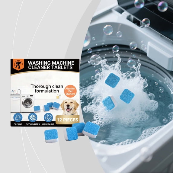 DZQMTKX Washing Machine Cleaner Tablets, 12-Pack Deep Cleaning Washer Descaler, Easy-To-Use Deodorizing Cleaner for Home Washer Maintenance