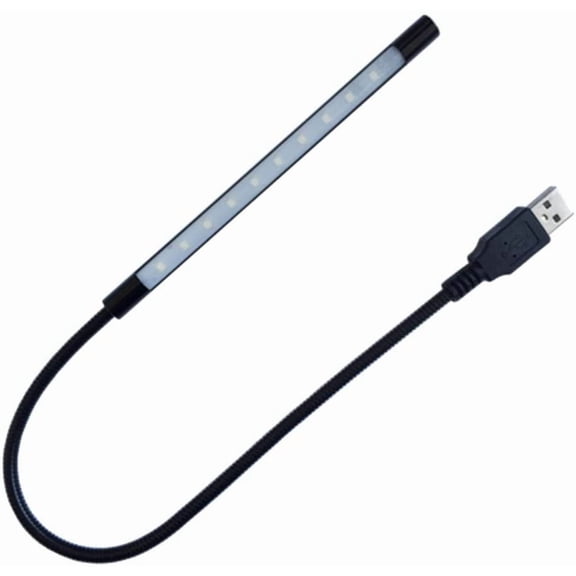 DZYDZR Keyboard Light Laptop Lamp USB LED 5V 1W 10 LED Long Gooseneck Touch Dimmer Lamp (Black)