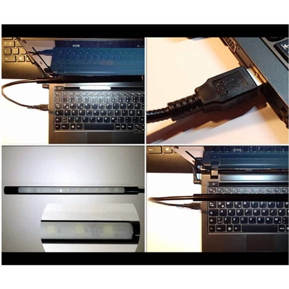 DZYDZR Keyboard Light Laptop Lamp USB LED 5V 1W 10 LED Long Gooseneck Touch Dimmer Lamp (Black)