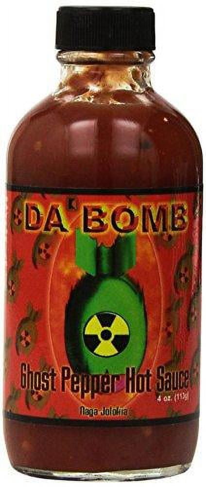 Da Bomb - Ghost Pepper - Original Hot Sauce - 22,800 Scovilles - 4oz Bottles A with Habanero \u0026 Jolokia Peppers- Non-GMO, Gluten Free, Sugar Free, Keto - Pack of 1