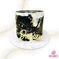 thumbnail image 1 of Da Cakes Houston Black and White Gold Splatter Cake 6" 8-12 Servings, 1 of 2