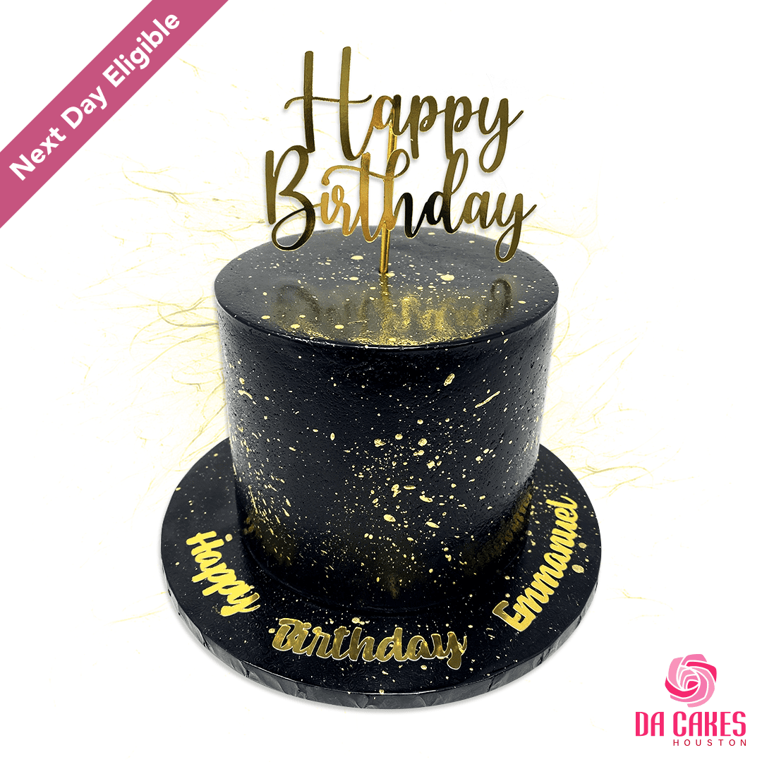 Da Cakes Houston Gold Splatter Cake 6