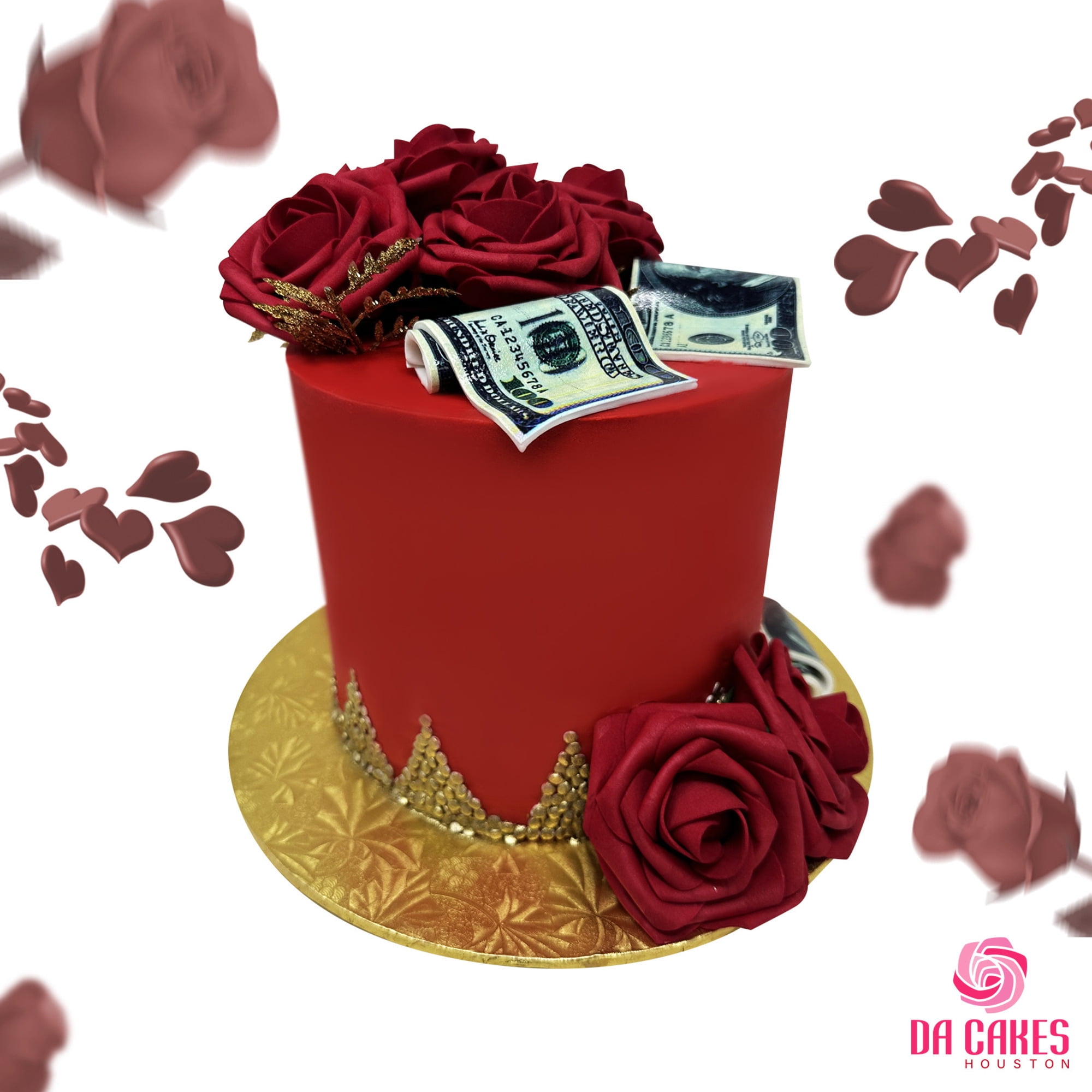 Da Cakes Houston Red Roses Money Bliss Cake 8