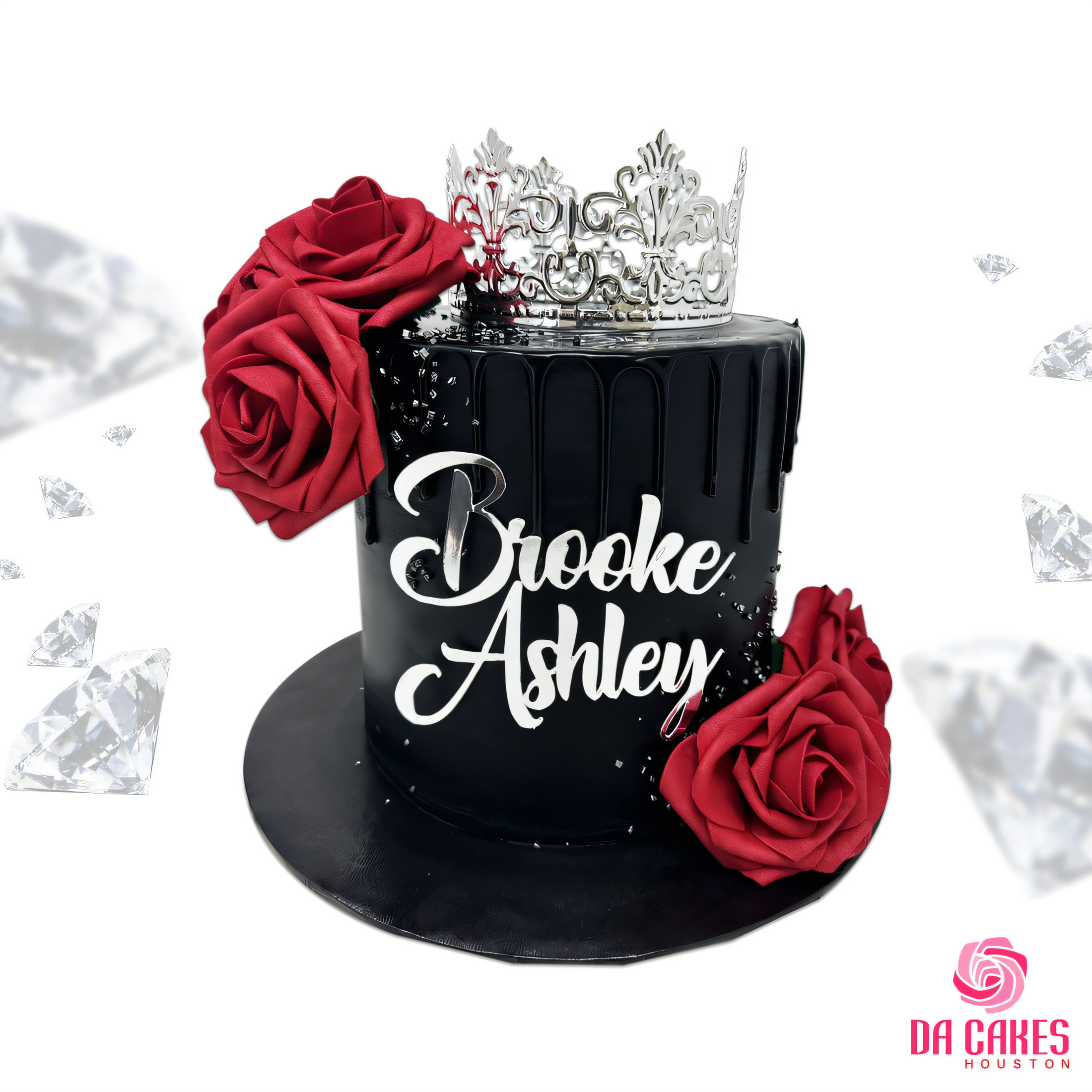 Da Cakes Houston Roses Crown Drip Cake 6