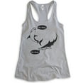 thumbnail image 1 of Da Dum Shark Tank Top, Ladies Racerback Tank Top, Vacation Tank, Shark Tanks, Summer Tank, Heather Gray, X-Large, 1 of 3