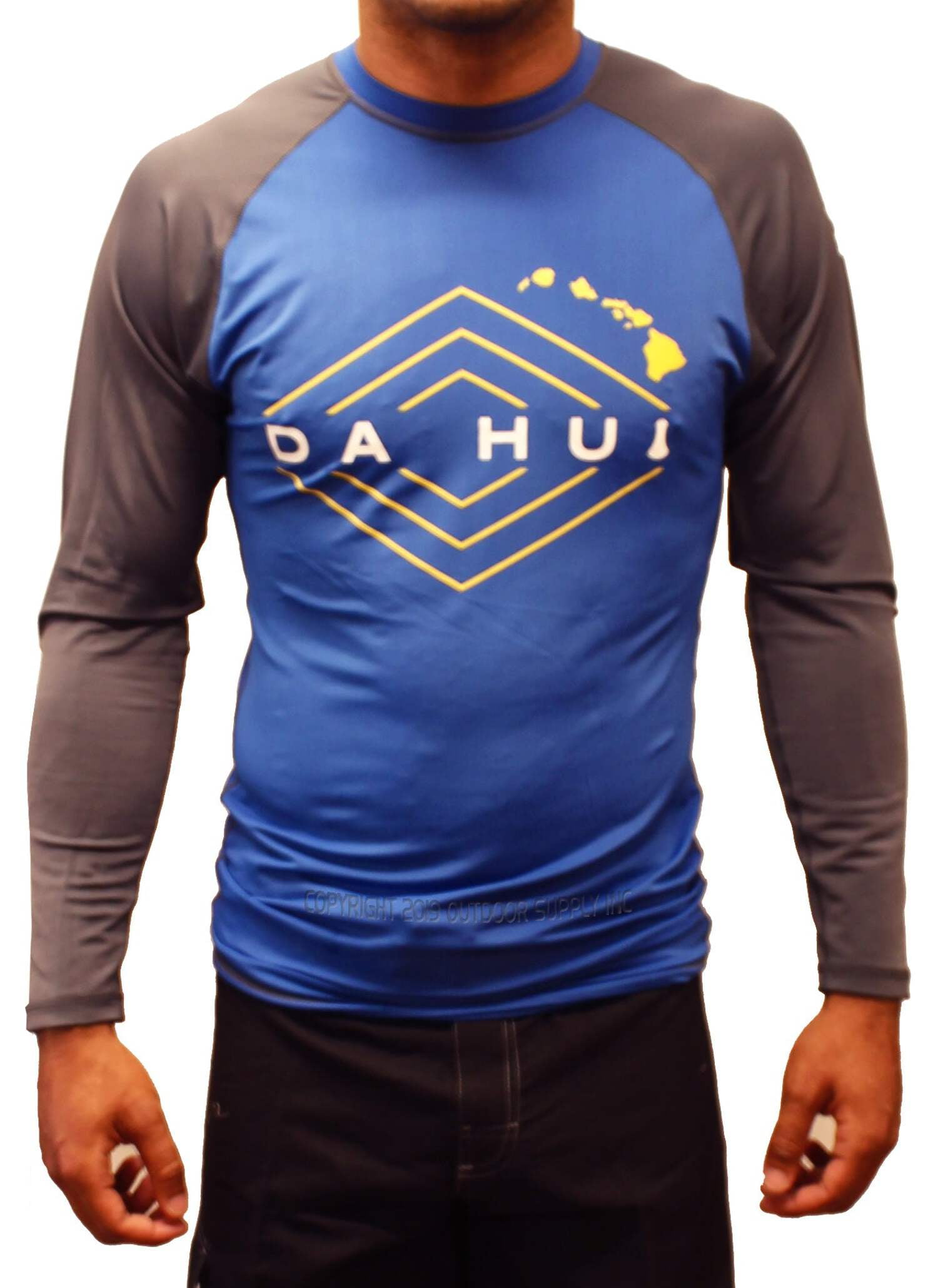 Da Hui Mens Da Hui Diamond Head Long Sleeve Rash Guard Water Surf Shirt ...