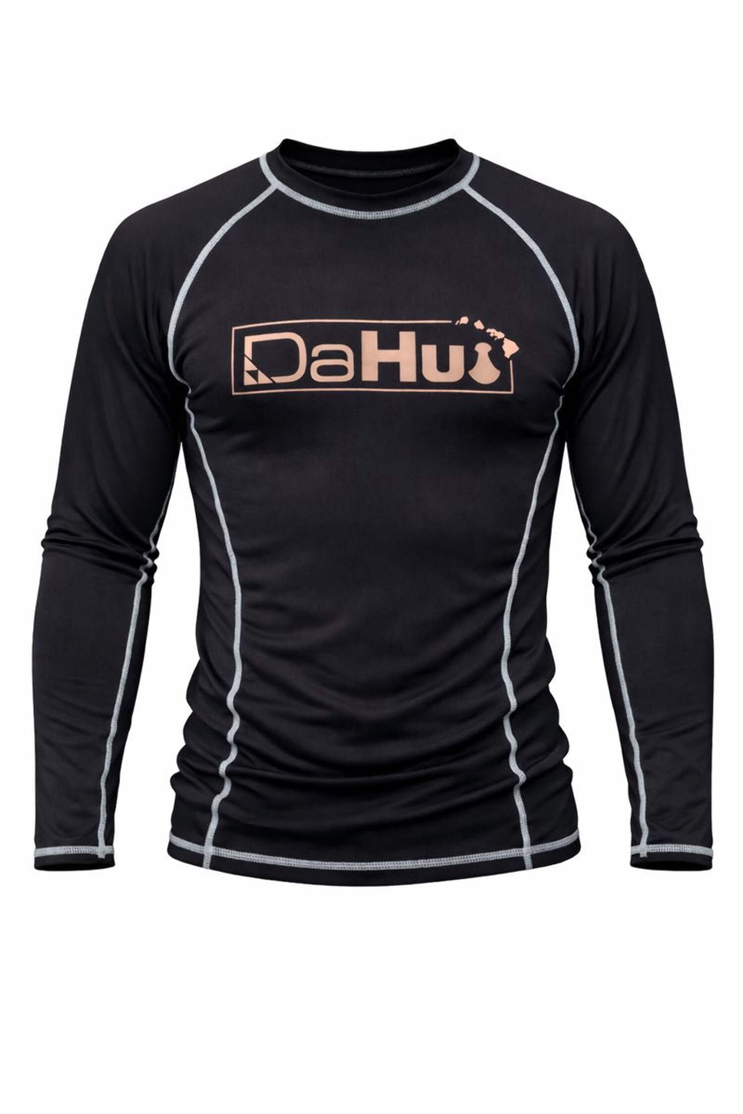 Da Hui Mens Da Hui Midnight Sessions Long Sleeve Rash Guard Water Surf Shirt UPF 50+