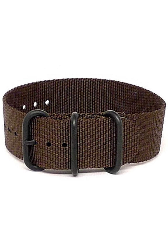Da Luca Ballistic Nylon Military 1 Piece Watch Strap - Brown (PVD Buckle) : 24mm
