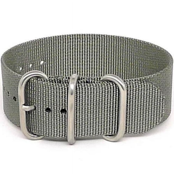 Da Luca Ballistic Nylon Military 1 Piece Watch Strap - Grey (Matte Buckle) : 24mm