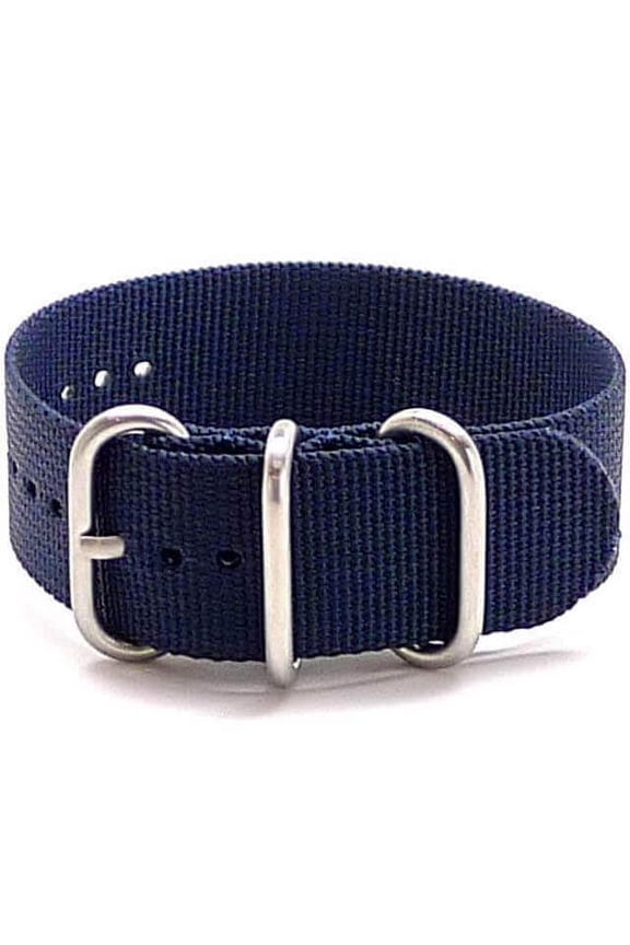 Da Luca Ballistic Nylon Military 1 Piece Watch Strap - Navy (Matte Buckle) : 18mm